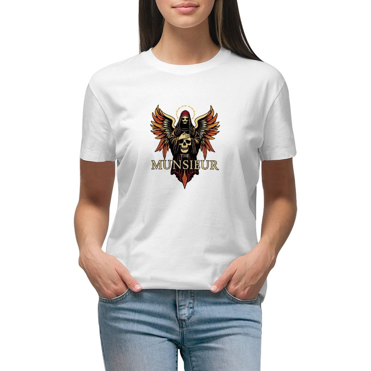 Munsieur Women's Brand T-shirt "Rebellious Angel" Designer Streetwear for Her