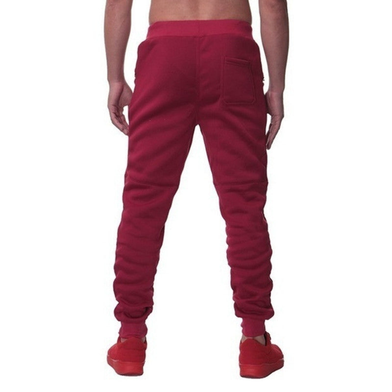 Men's Joggers With Double Pockets And Zip Personality Design
