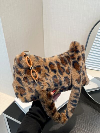 Leopard Fluff Shoulder Bag - Munsieur