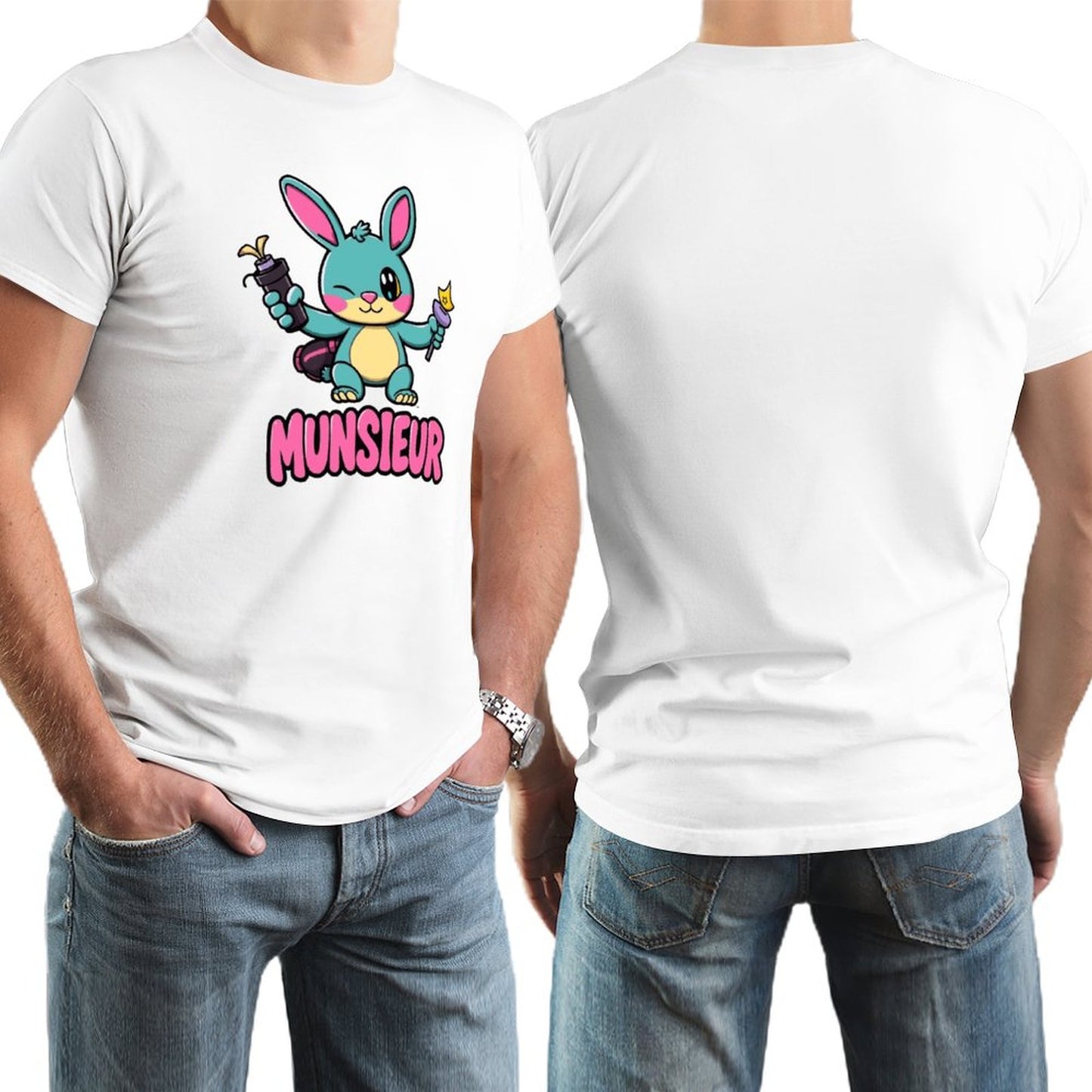 Munsieur Men's Tee Easter Bunny Collection "Blaze" Designer Tee for Easter