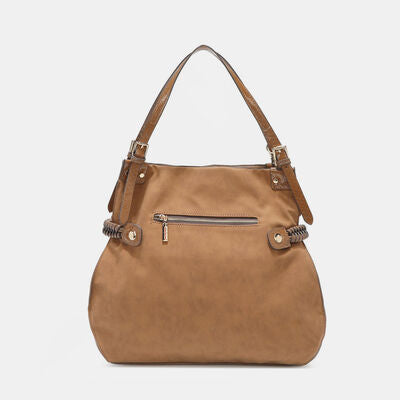 Nicole Lee USA Side Braided Tassel Inlaid Rhinestone Embroidery Hobo Bag - Munsieur