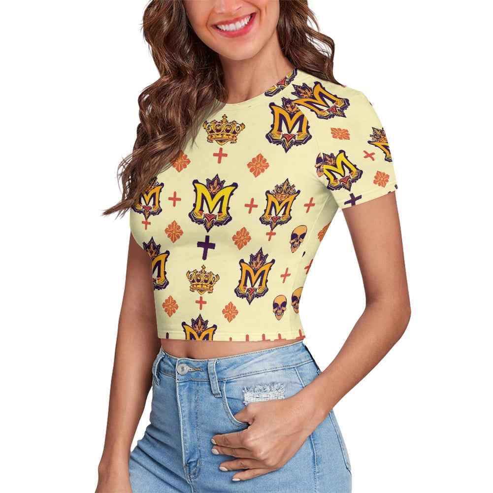 Tight cropped navel-baring T-shirt