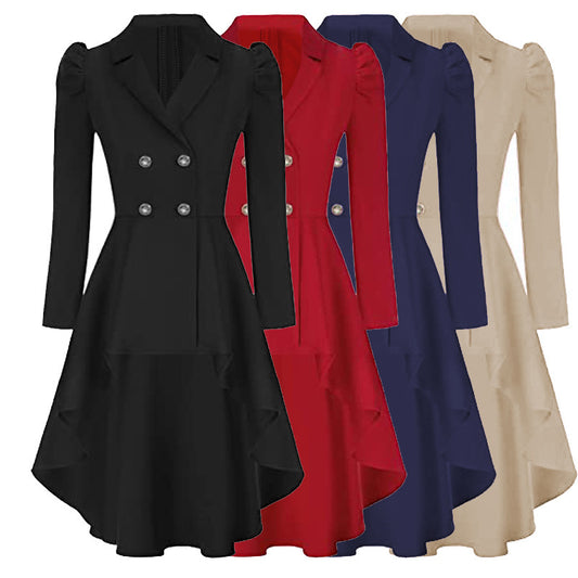Women's Waist-tight Pure Color Split Single-breasted Casual Jacket