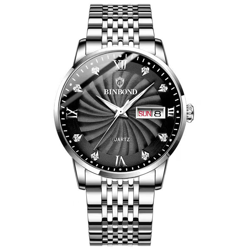 Fashion Quartz Watch Double Calendar Men's Watch Waterproof