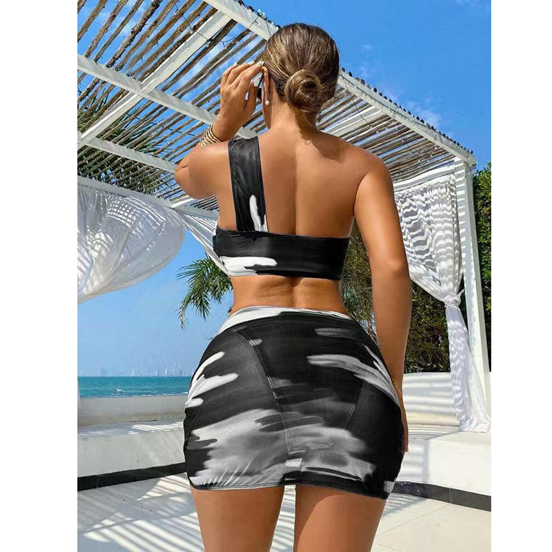 Gradient Color Three-piece Bikini Lingerie Fashion
