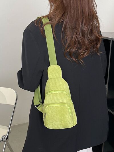 Corduroy Solid Color Crossbody Bag - Munsieur