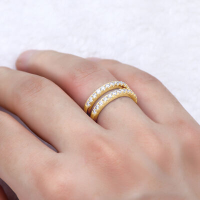 925 Sterling Silver Moissanite Double Layered Ring - Munsieur