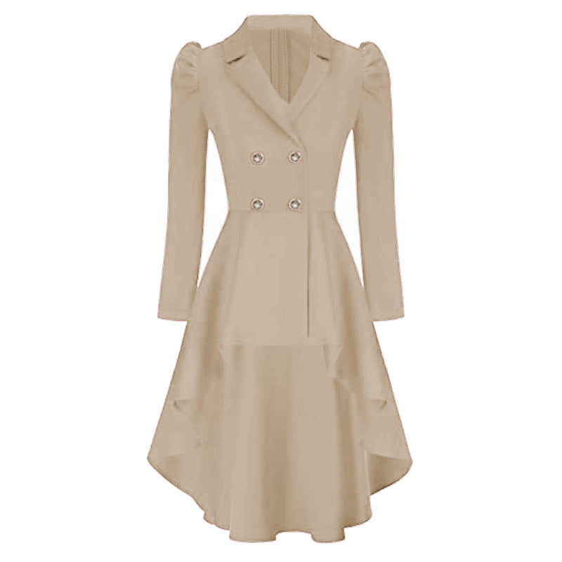 Women's Waist-tight Pure Color Split Single-breasted Casual Jacket