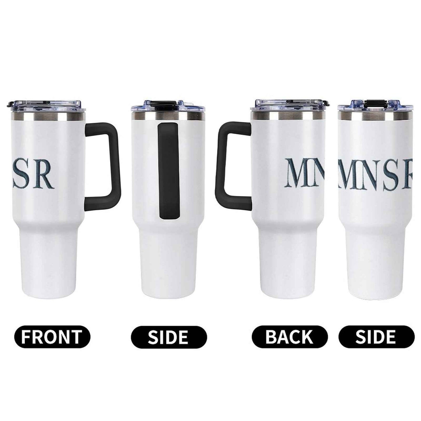 40oz Insulated Tumbler with Handle and Straw Munsieur Brand