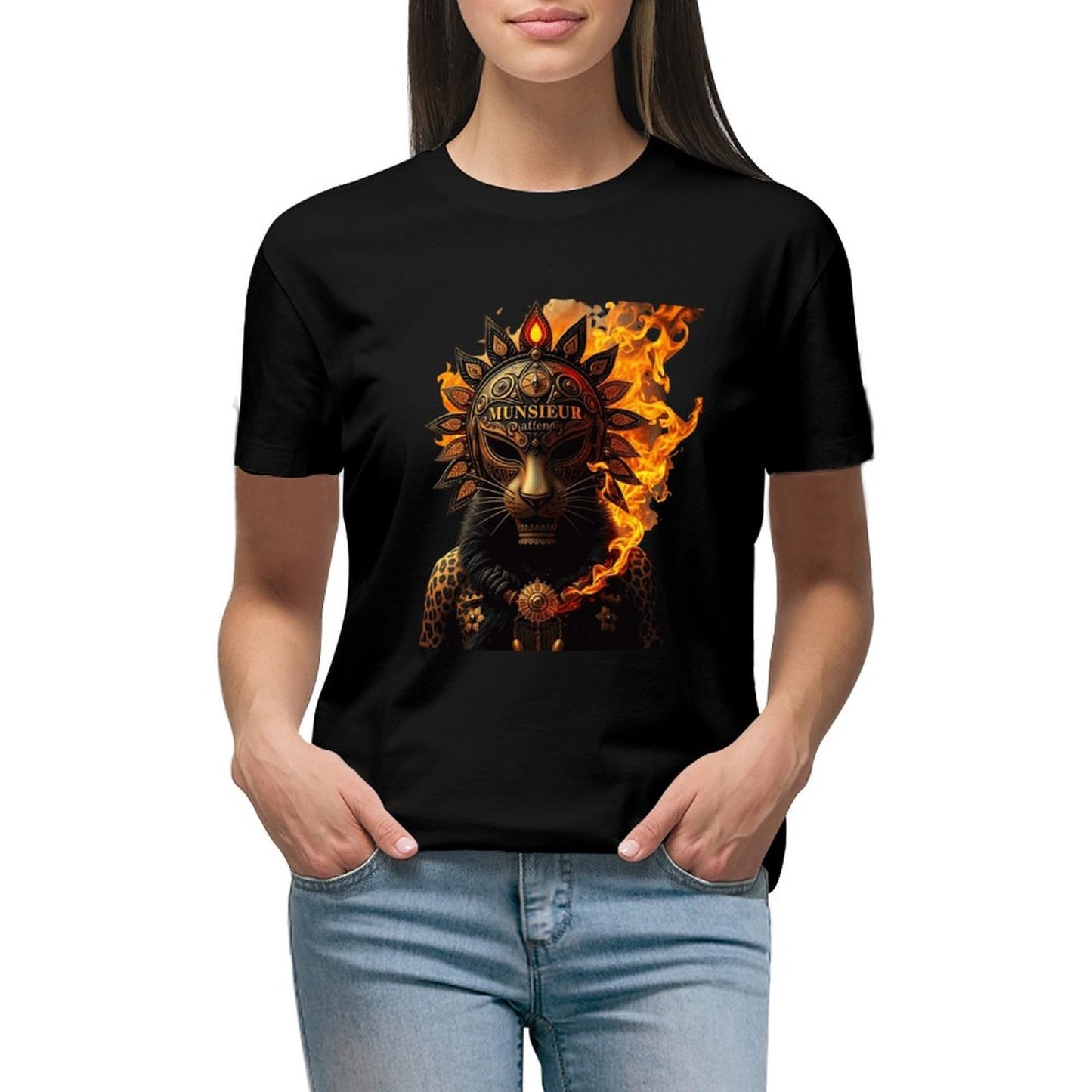 Lost Tribe of Munsieur T-Shirt for Women "Lioness" (High Definition & Front Printing)