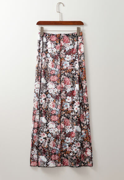 Floral Elastic Waist Maxi Skirt - Munsieur