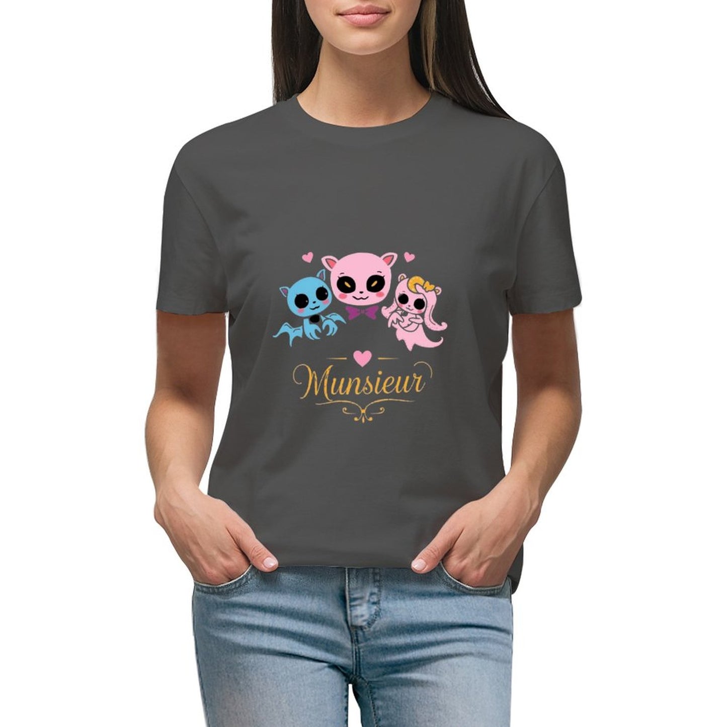 Women's Munsieur T-shirt Valentine's Day Collection "Vampire Friends" Designer Streetwear for Her