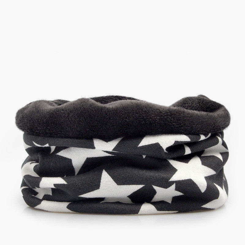 3 in 1 Ring Scarf For Women Men Beanie Hats With Stars Pattern Double Layer Hip Hop Hedging Cap Lining With Velvet
