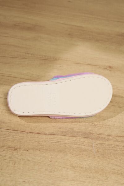 Color Block Open Toe Faux Fur PVC Slippers - Munsieur