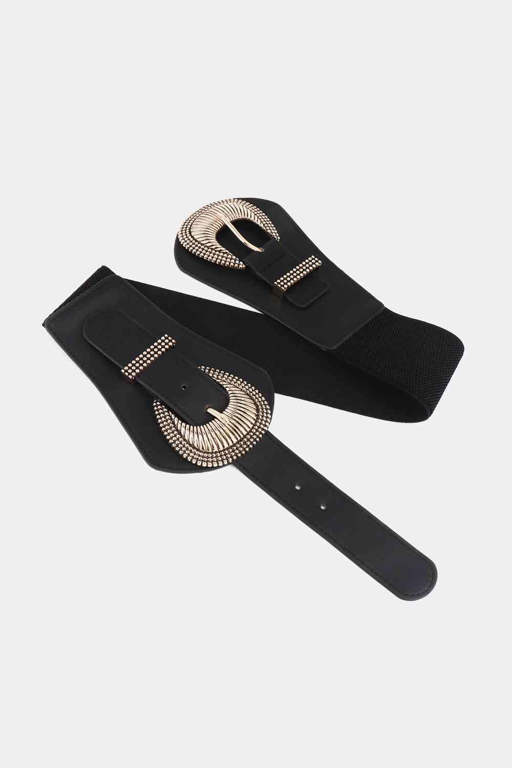 Shell Double Buckle Elastic Wide Belt - Munsieur