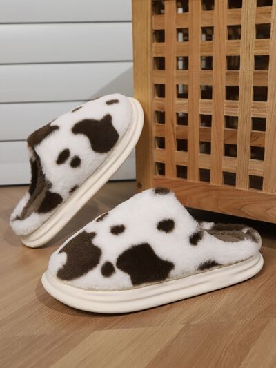 Animal Print Faux Fur Slippers - Munsieur