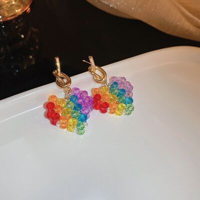 Contrast Crystal Bead Earrings - Munsieur