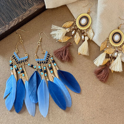 Alloy Rice Bead Dangle Earrings - Munsieur