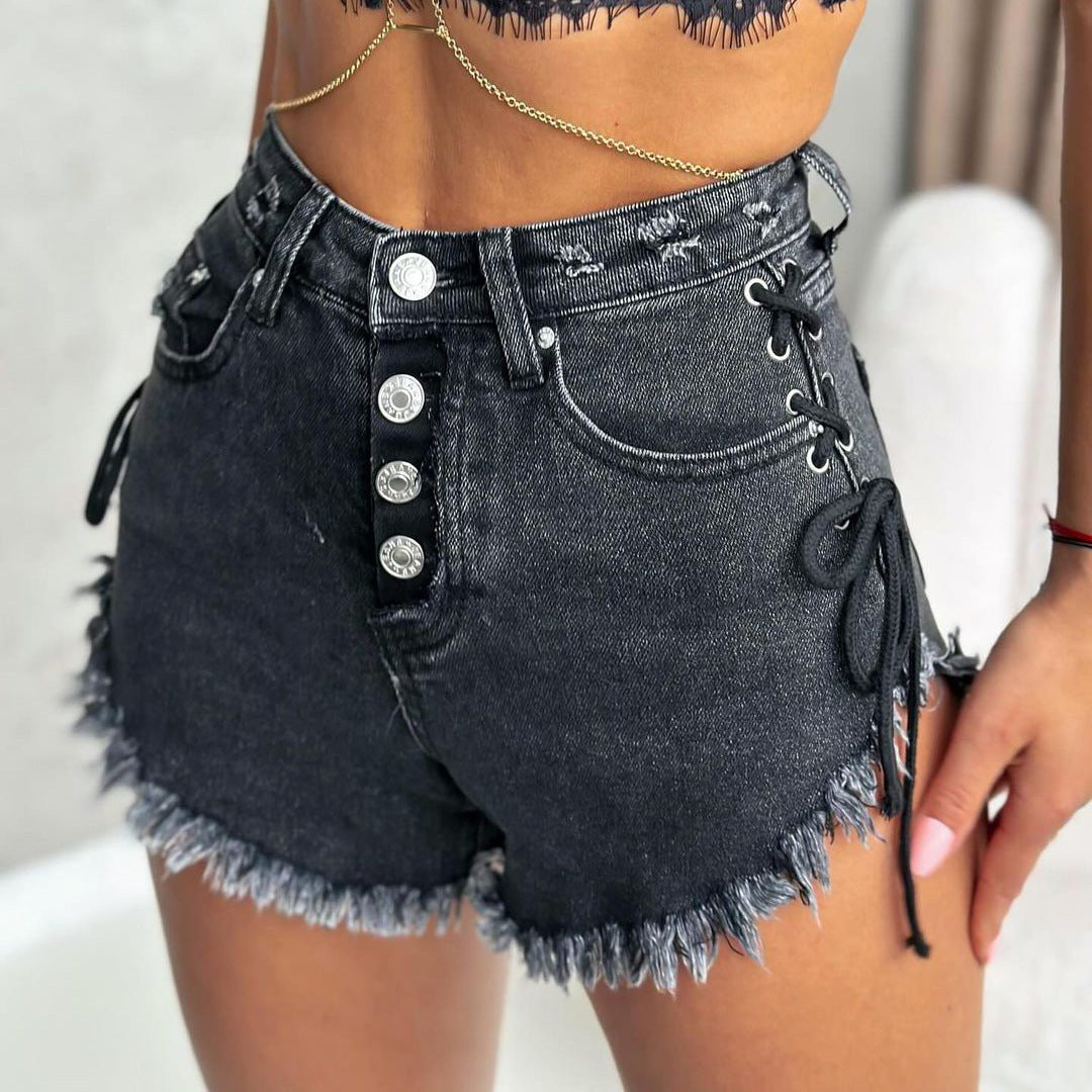 Women's Waist Slimming Hot Girl Denim Bottoms