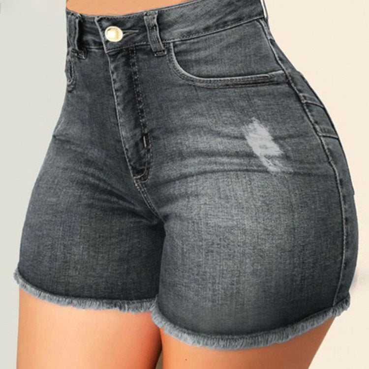 Women's Stretch Bottoms Slim Fit Ripped Tassel Denim Bottoms