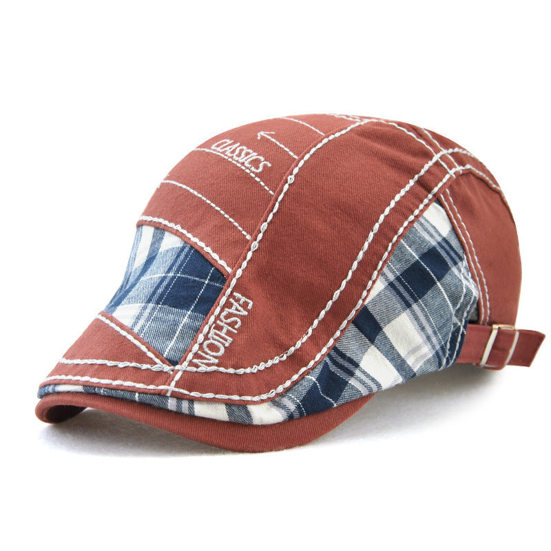 Duck Tongue Hat Plaid Patchwork Parallel Arrow