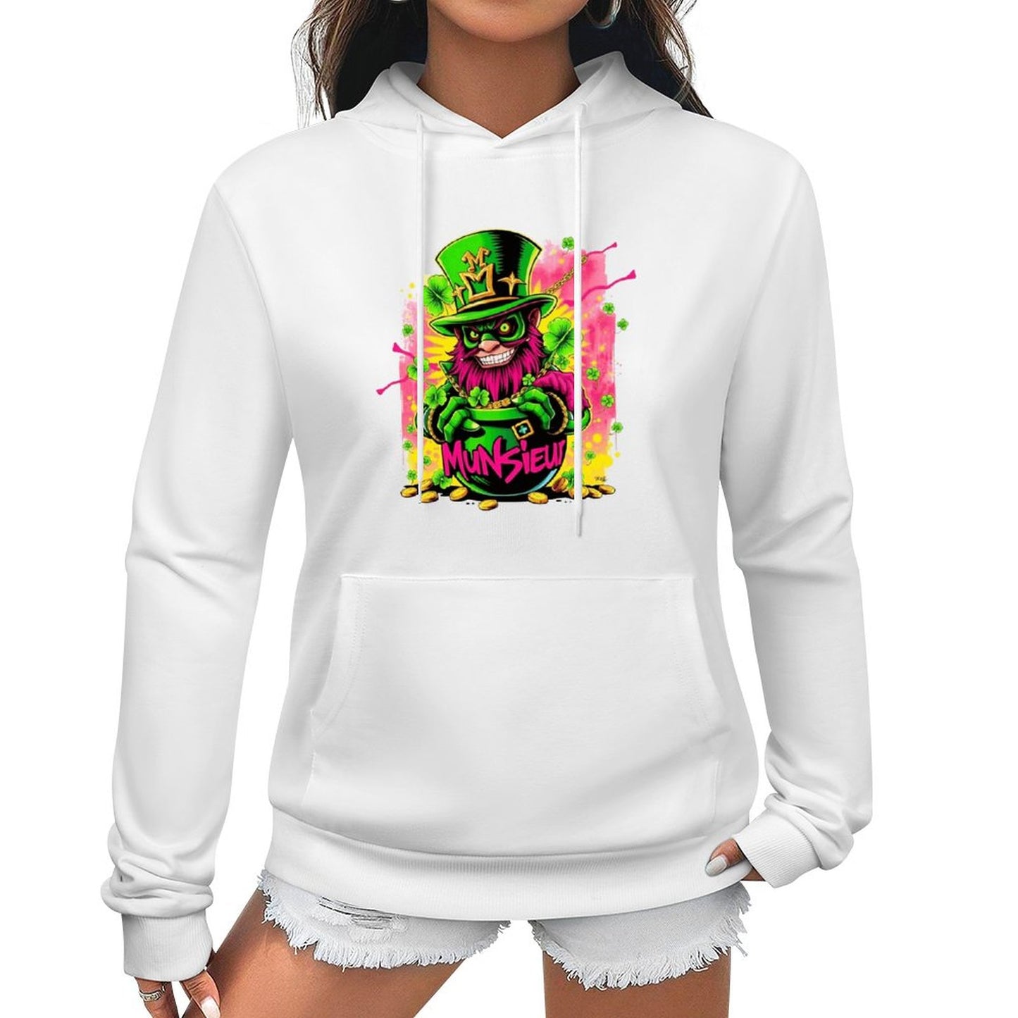 St. Patrick's Day Collection Cotton Munsieur Women's Irish Luck Sweater with Pocket