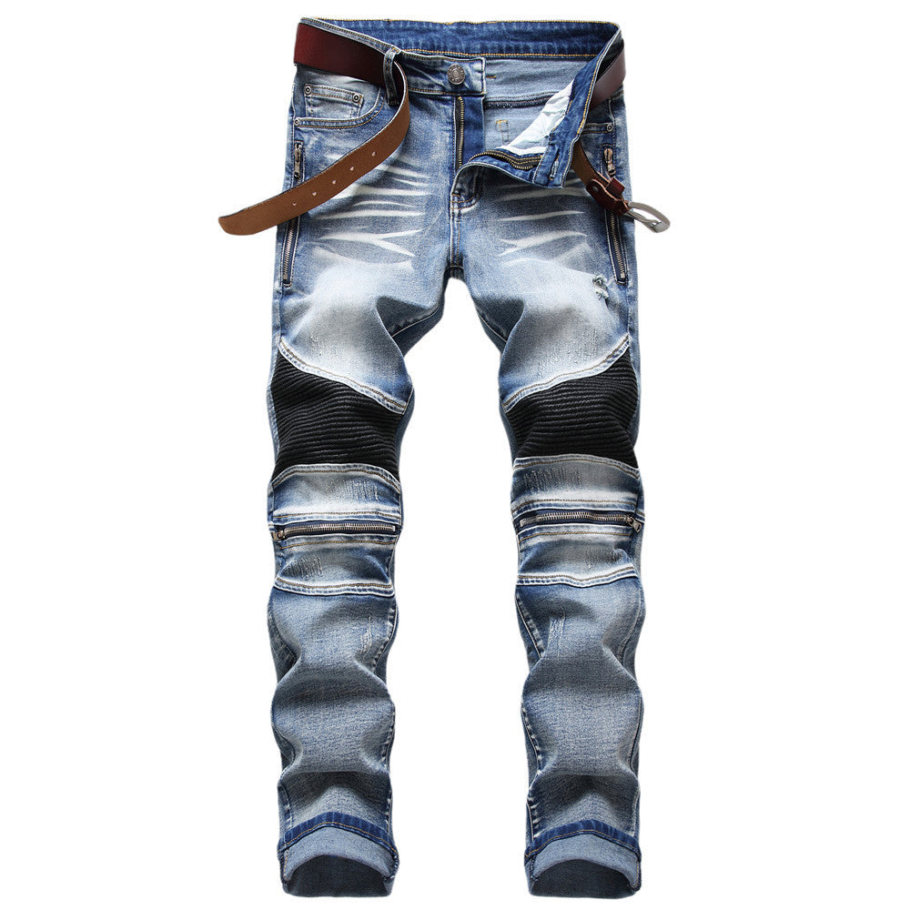 Men's Motorcycle Fashion Zipper Oversized Pants