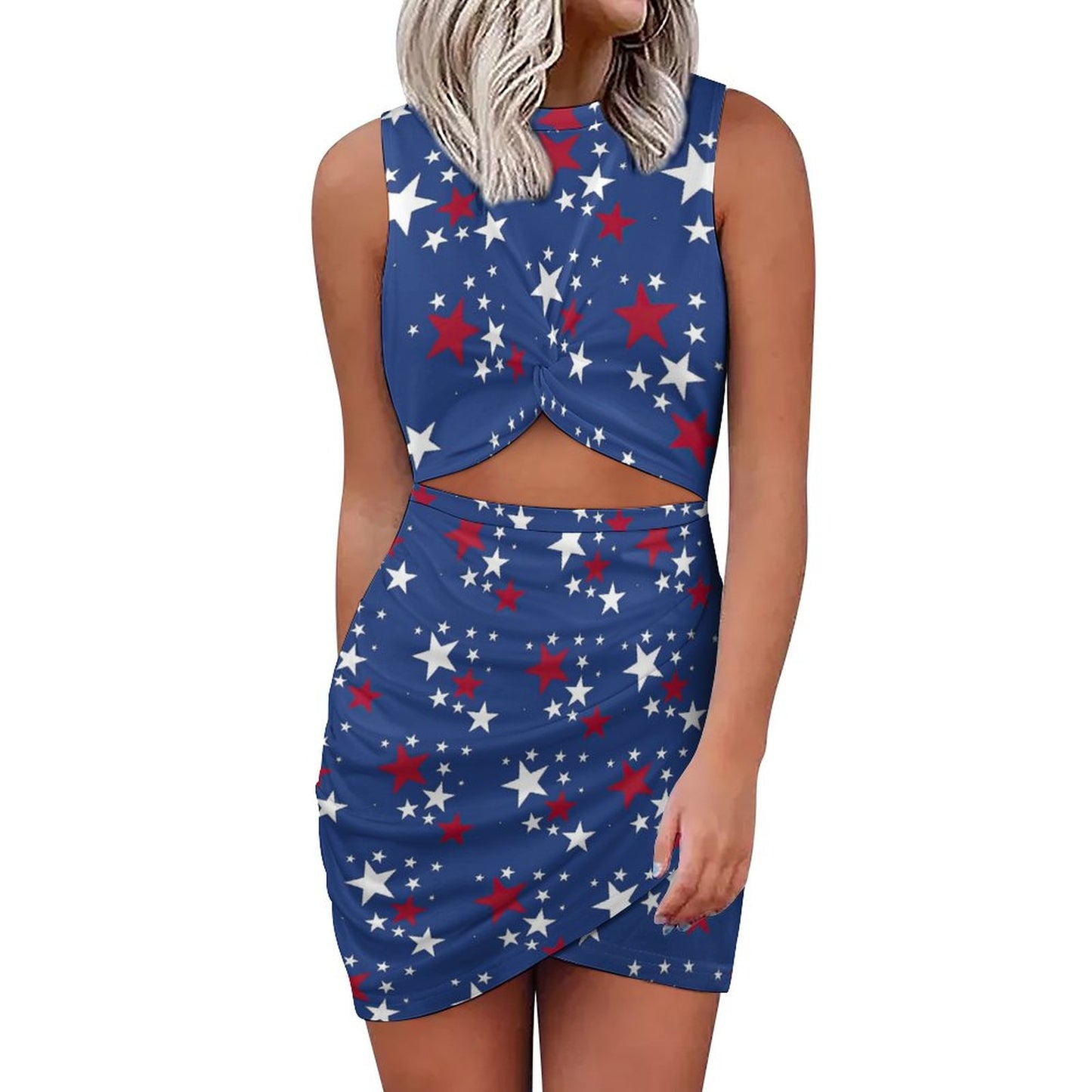 Women's Cutout Bodycon Slim Fit Dress Stars Design