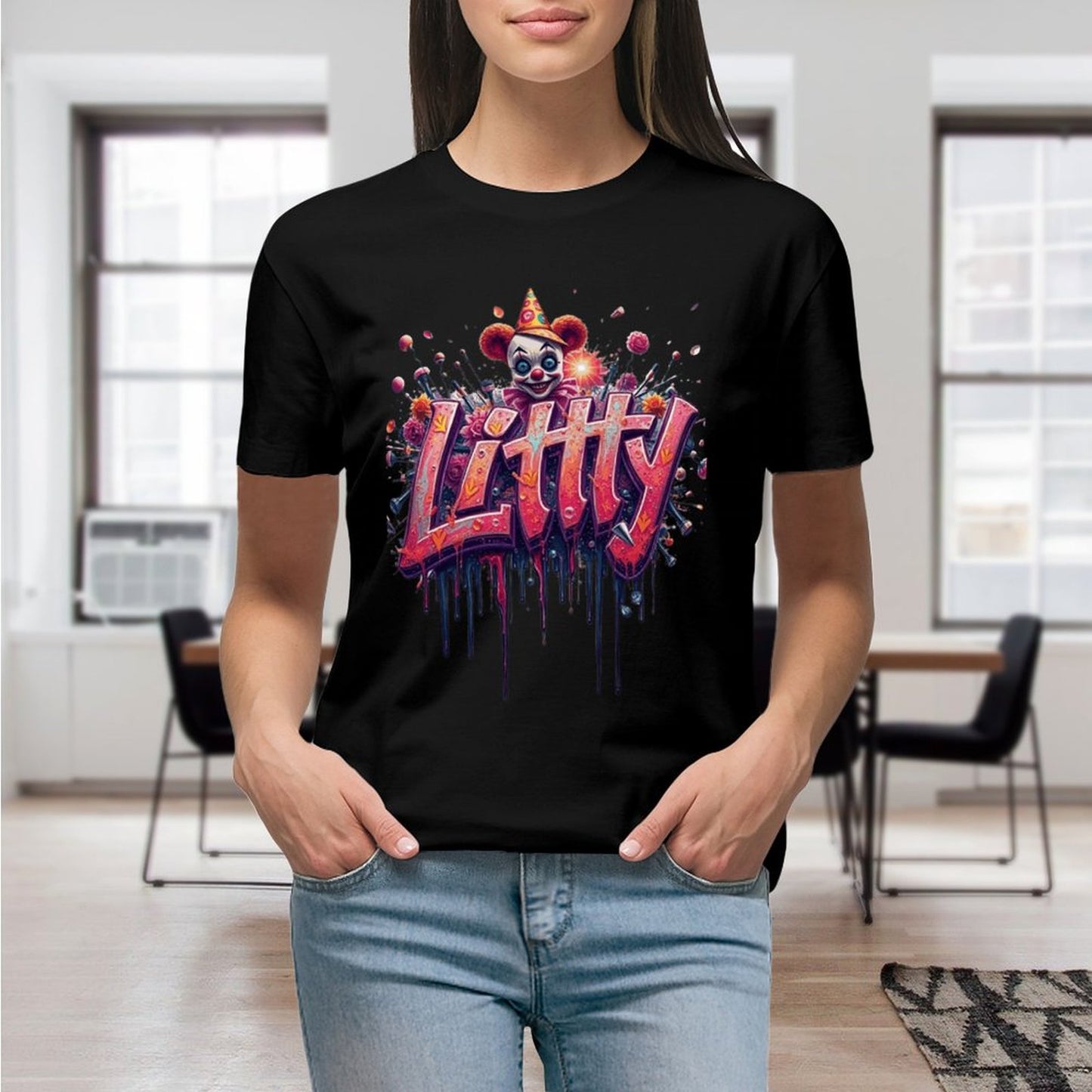 Munsieur Designer T-shirt for Women "Littty" Drip With Confidence Streetwear for Her