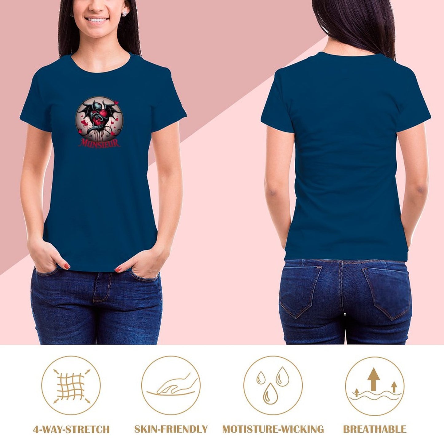 Munsieur T-Shirt for Women: Classic Simplicity with a Modern Edge for Her - Munsieur