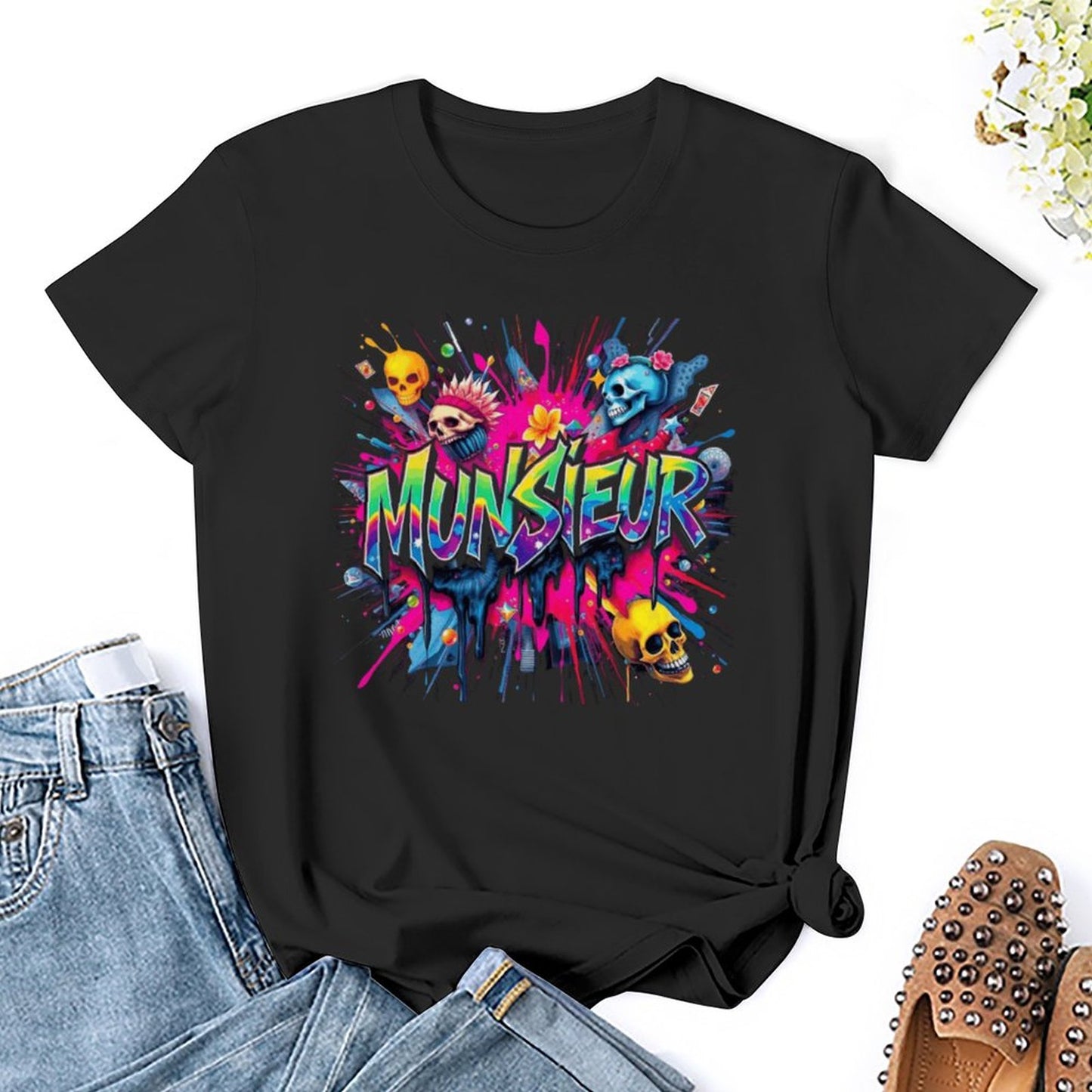 Women's Munsieur Brand T-shirt Streetwear Fashion