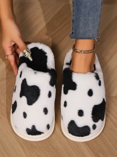 Animal Print Faux Fur Slippers - Munsieur