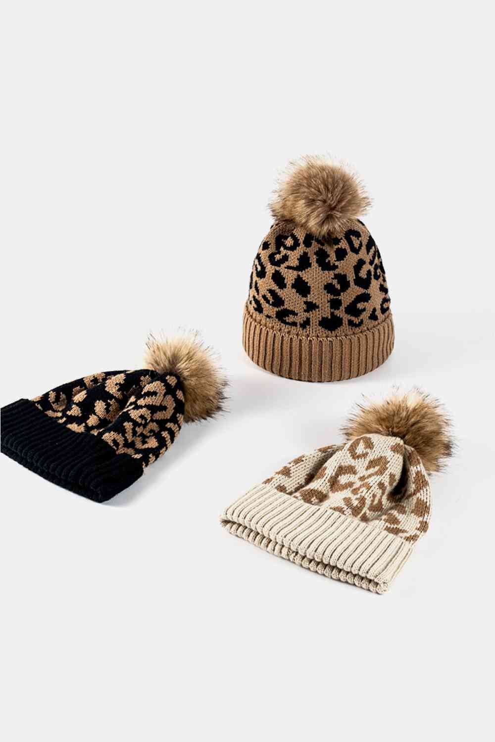 Leopard Pom-Pom Cuffed Beanie - Munsieur
