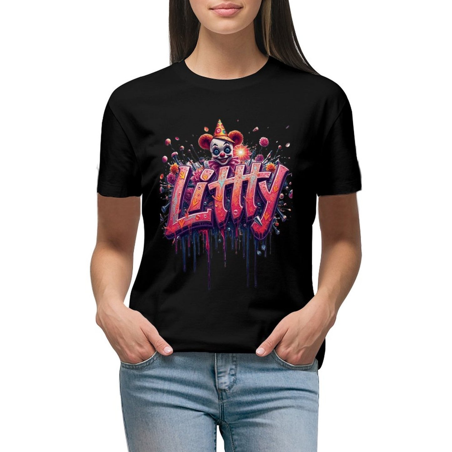 Munsieur Designer T-shirt for Women "Littty" Drip With Confidence Streetwear for Her