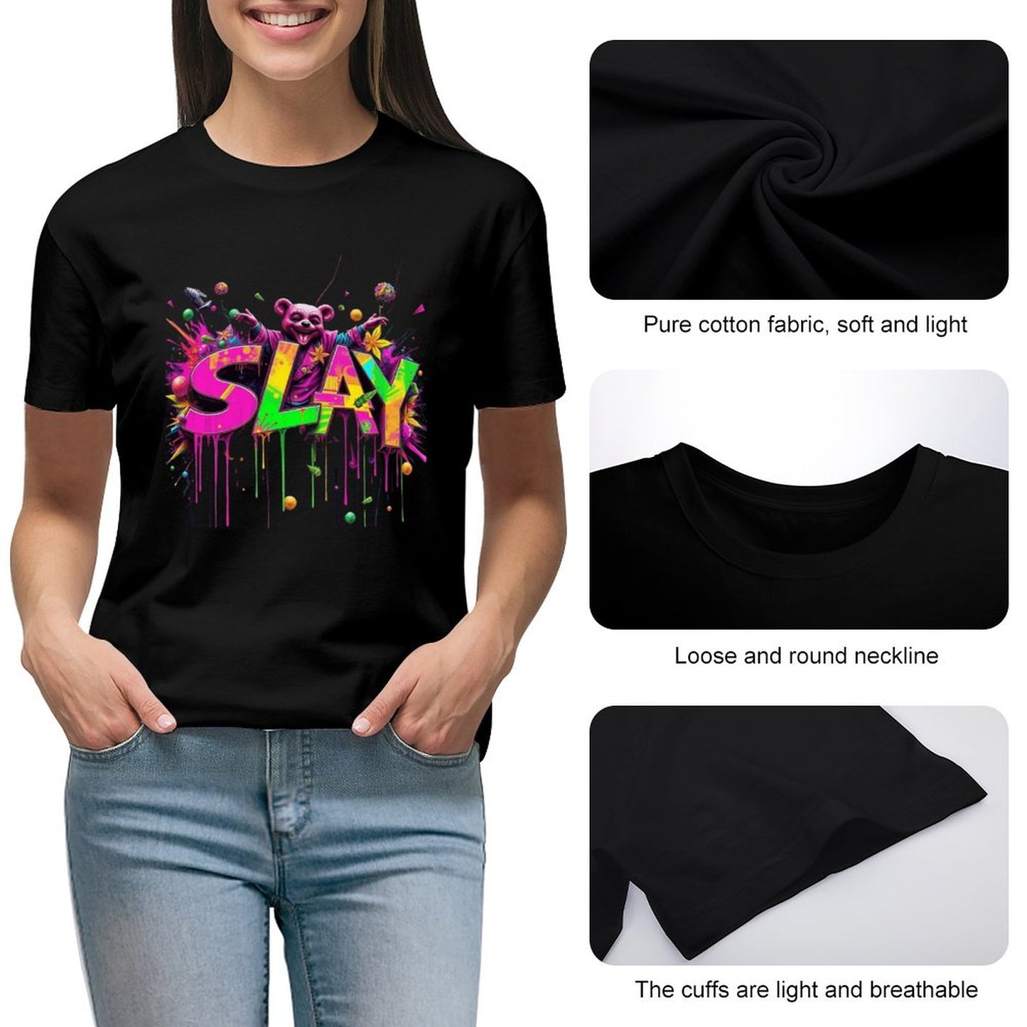 Women's T-shirt "Slay" Designer Streetwear Crown Co.👑