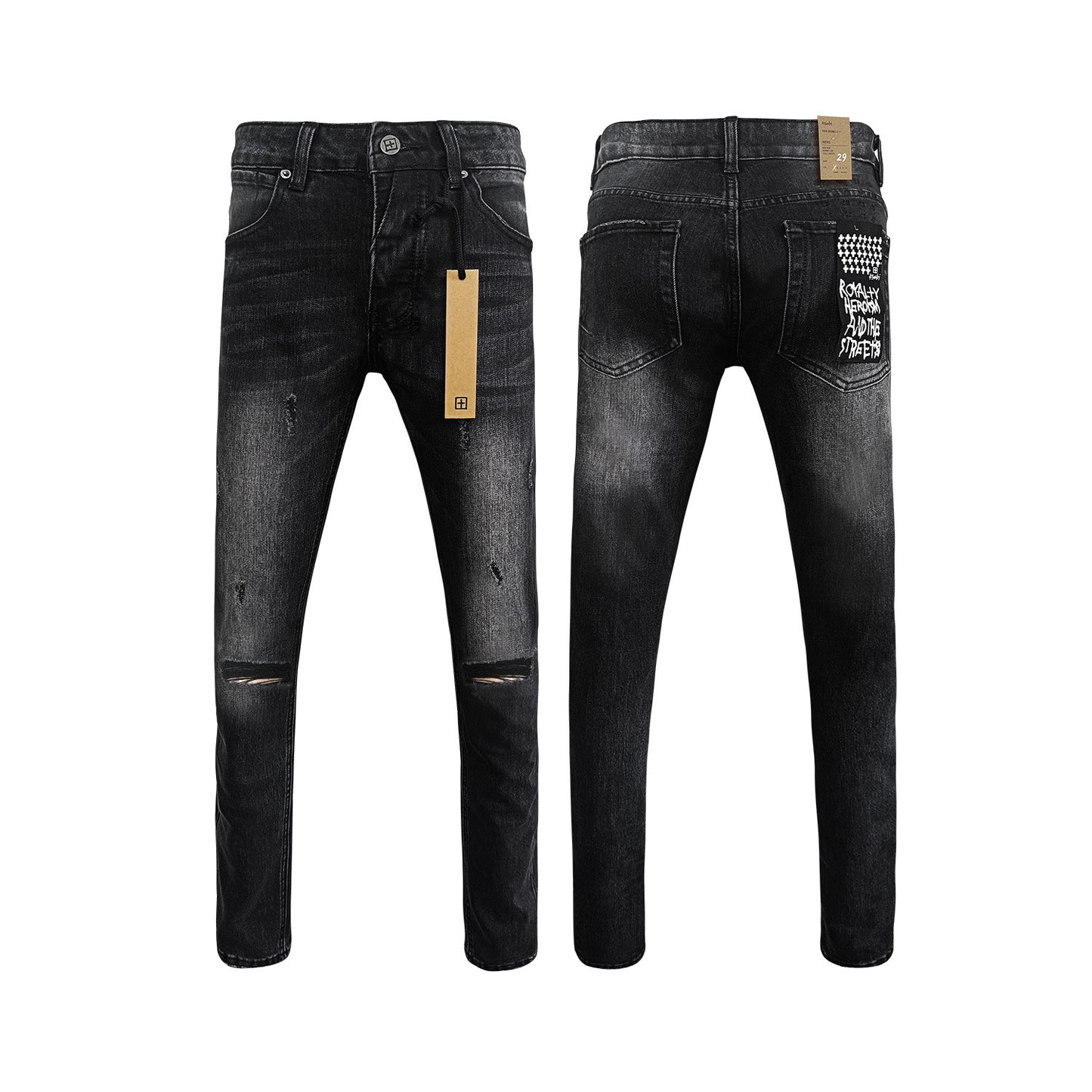 Straight Ripped Stretch American High Street Casual Men's Pants