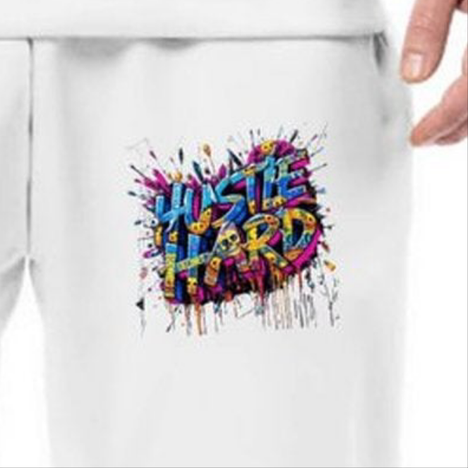 Joggers for Men Crown Co.π "Hustle Hard" Streetwear Comfortable Joggers