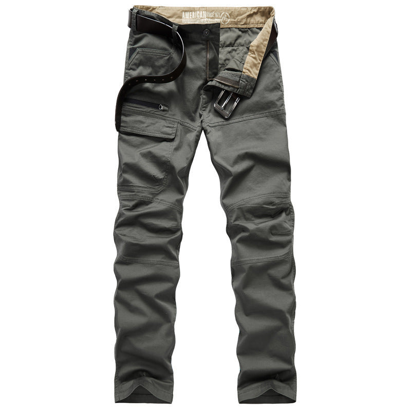 Men's Solid Color Straight Stretch Military Pants
