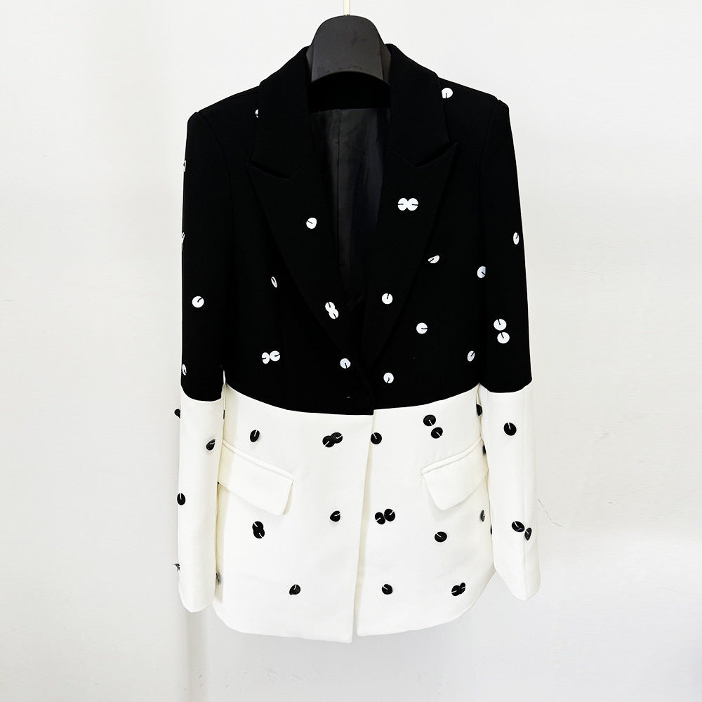 Women's Fashionable Sequins Jacket + Skirt Set