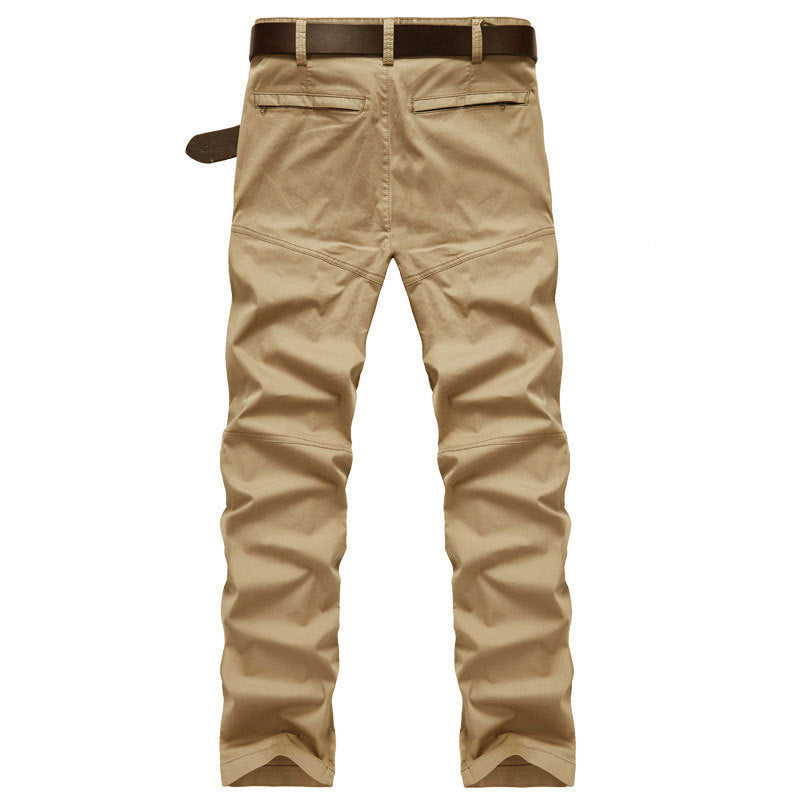 Men's Solid Color Straight Stretch Military Pants