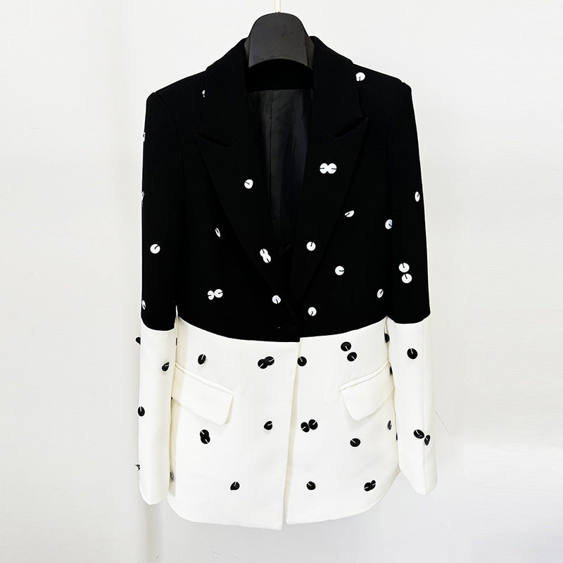 Women's Fashionable Sequins Jacket + Skirt Set