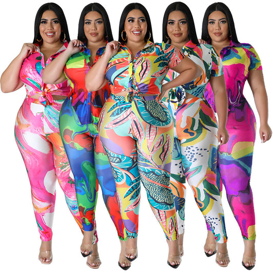 Women's Rompers Plus Size Women's Printed Bodysuit for Women