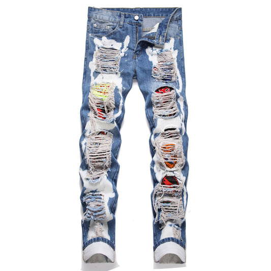 Men's Designer Style Fashion Pants Ripped Patches Many Variations and Style to Choose From