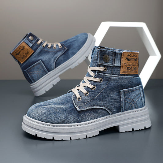 Men's High-top Striders for Men Denim Casual