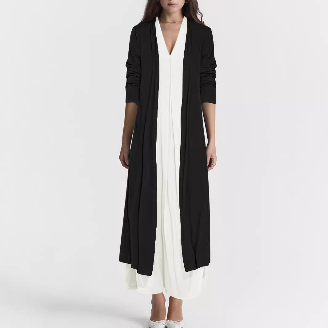 Women's Casual Solid Color And V-neck Cardigan Dress for Women