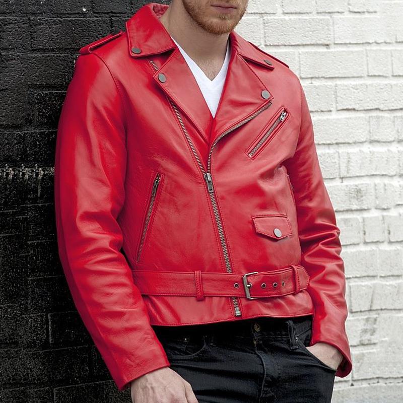 Popular Motorcycle Leather Men's Leather Coat