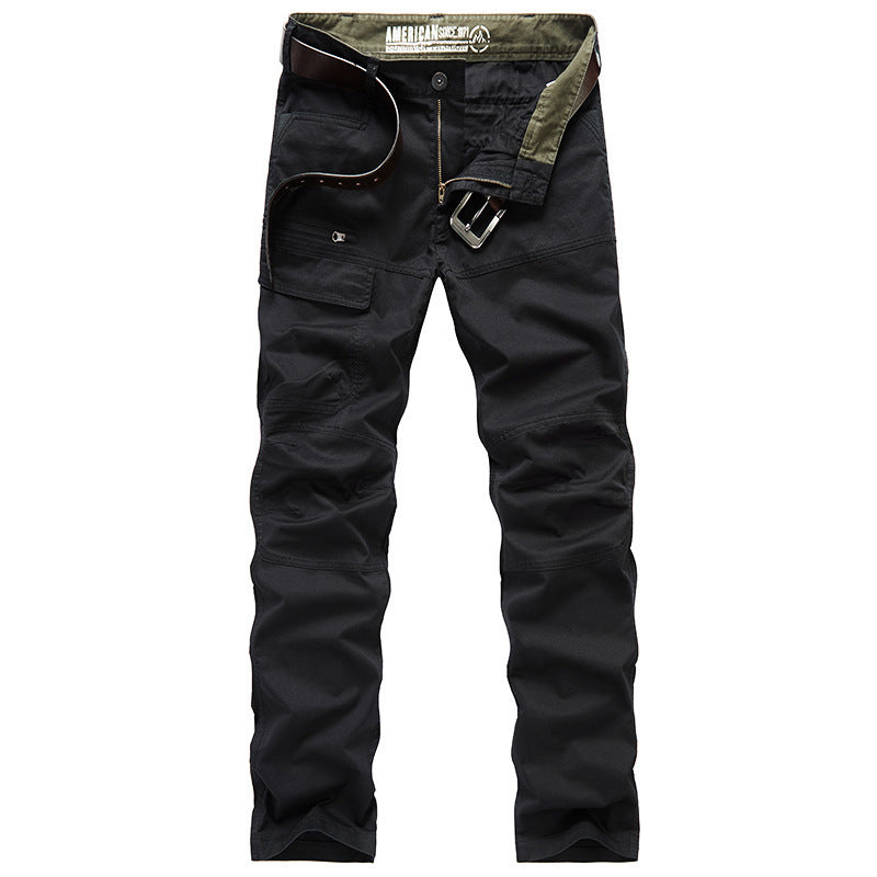 Men's Solid Color Straight Stretch Military Pants