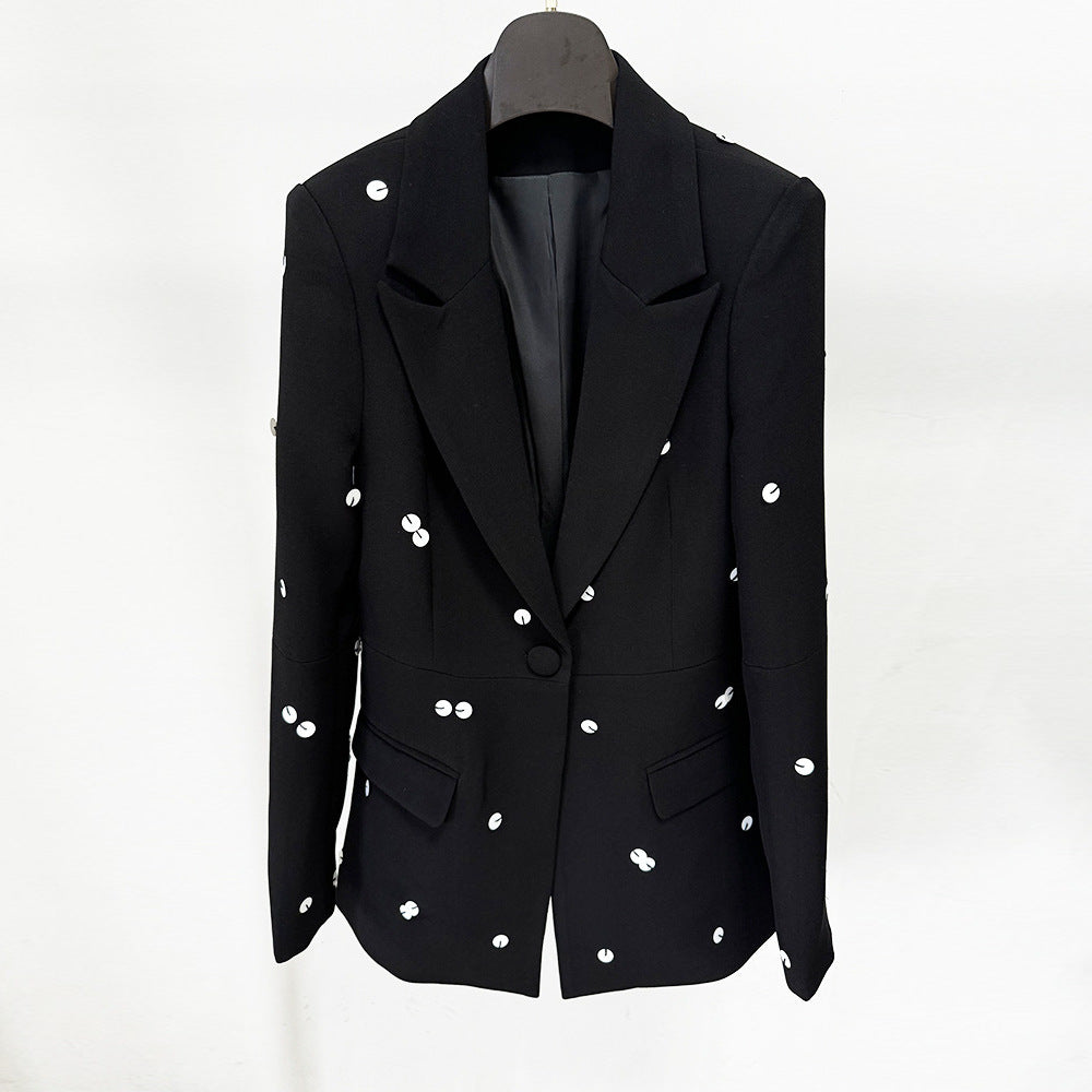 Women's Fashionable Sequins Jacket + Skirt Set