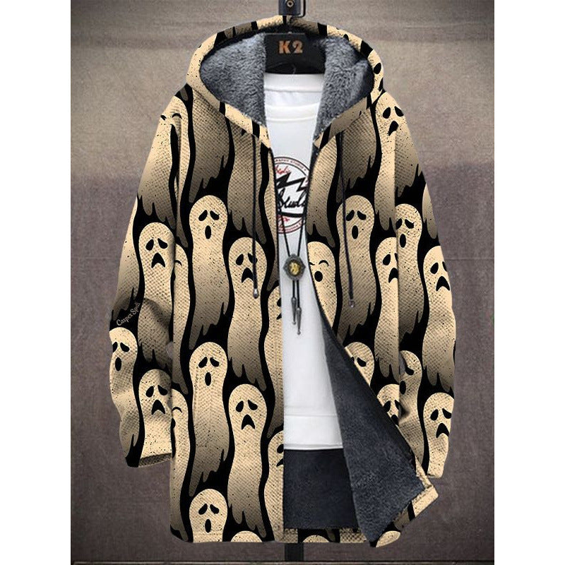 Men's Munsieur Brand Fashion Digital Printing Fleece Padded Coat