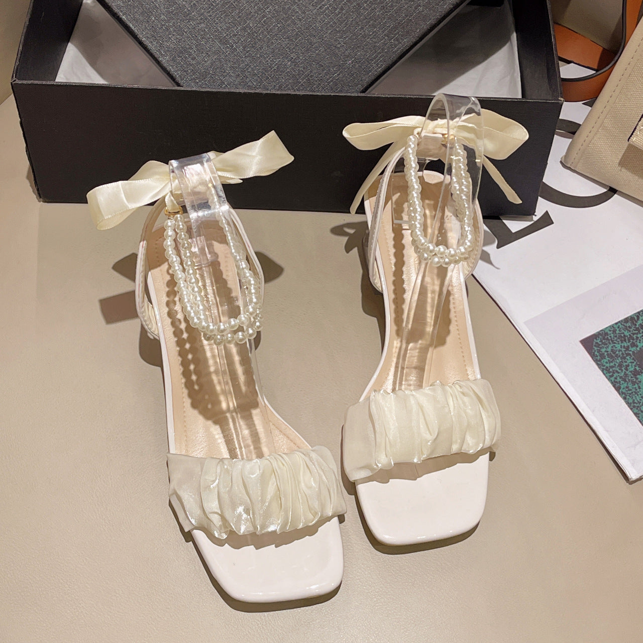 Women's Elegant Birthday Heels Summer New Medium Chunky Heels - Munsieur